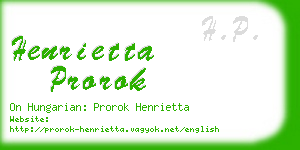 henrietta prorok business card